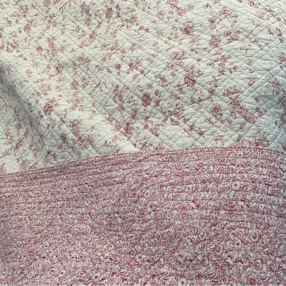 King Size Quilt French Country Living Catalog. Floral Red Quilt.